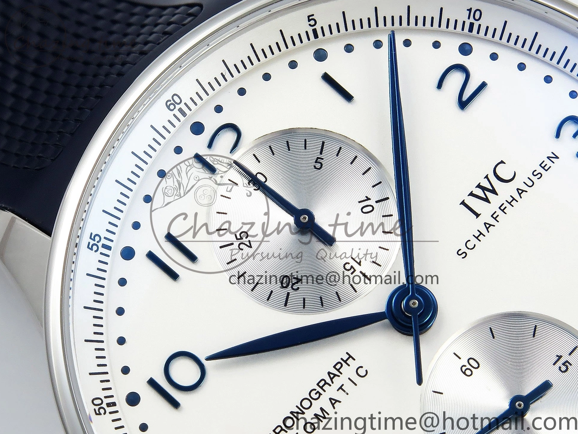 MIROTIME 0511 Casual Portuguese Chrono IW3716 Z+F 1:1 Best Edition White Dial on Blue Rubber Strap A 7016